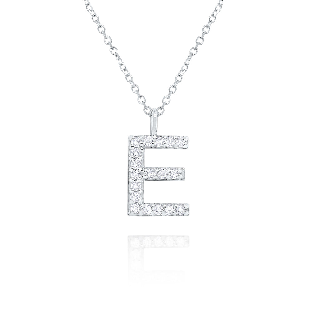 Collier initial de lettres majuscules modernes en diamant 14K de la collection Hemsleys