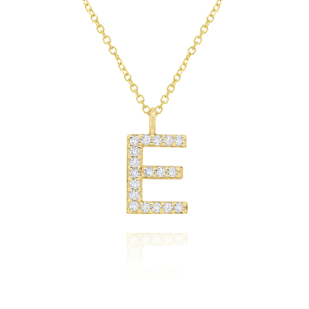 Collier initial de lettres majuscules modernes en diamant 14K de la collection Hemsleys