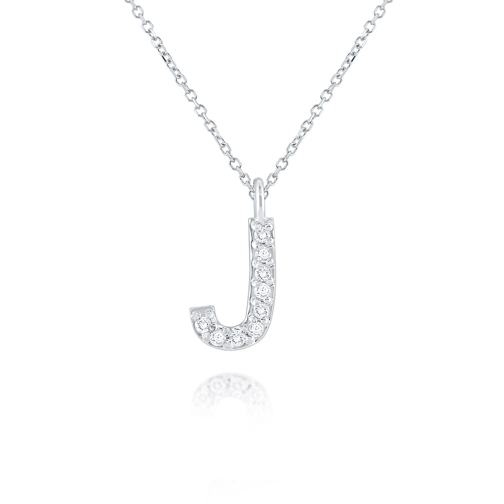 Collier initial de lettres majuscules modernes en diamant 14K de la collection Hemsleys
