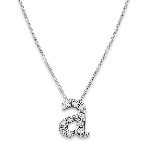 Collier initial minuscule en diamant 14K de la collection Hemsleys