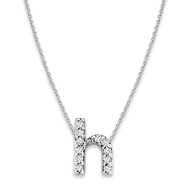 Hemsleys Collection 14K Diamond Mini Lowercase Initial Necklace