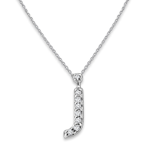 Collier initial minuscule en diamant 14K de la collection Hemsleys