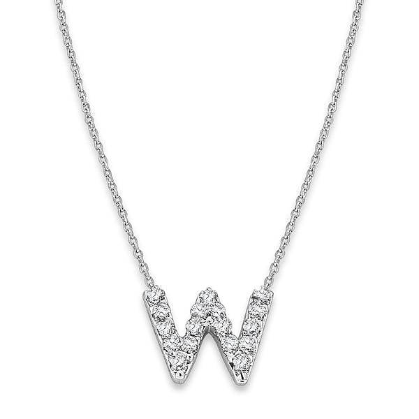 Collier initial minuscule en diamant 14K de la collection Hemsleys