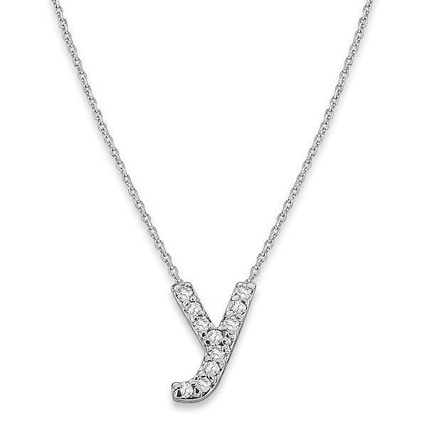 Collier initial minuscule en diamant 14K de la collection Hemsleys