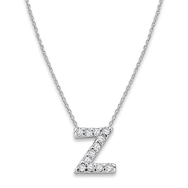 Collier initial minuscule en diamant 14K de la collection Hemsleys