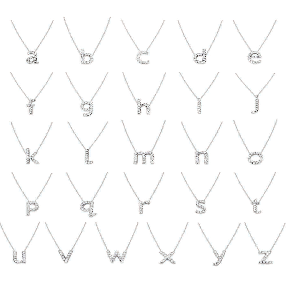 Collier initial minuscule en diamant 14K de la collection Hemsleys