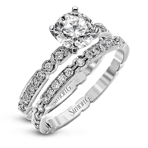 Simon G 18K Round Diamond Filagree Engagement Ring