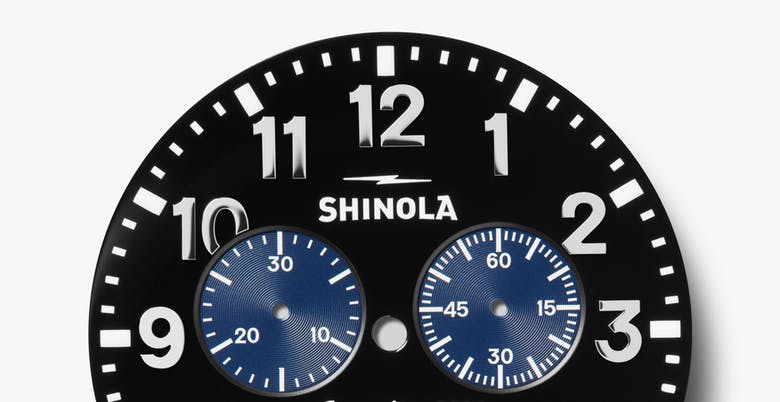 Shinola The Runwell Chronograph Quartz (Black & Blue Dial / 47mm)