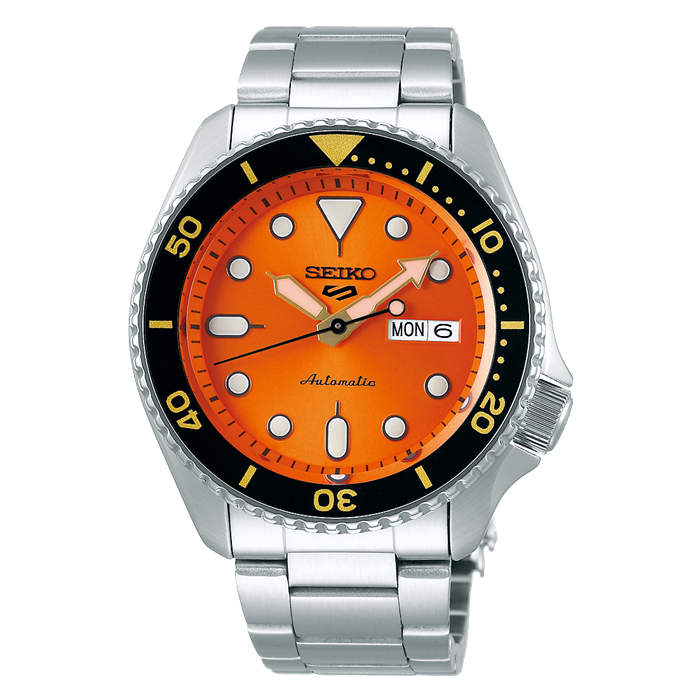 Seiko 5 Sports SRPD59 Automatic Orange Dial 42.5mm Hemsleys Jewellers