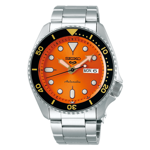 Seiko 5 Sports SRPD59 Automatic Orange Dial 42.5mm Hemsleys Jewellers