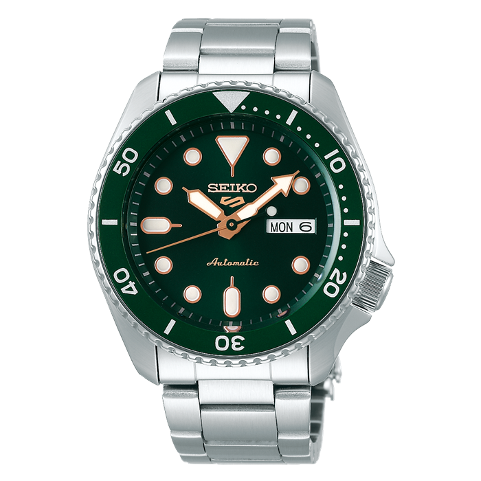 Seiko 5 Sports SRPD63 Automatic Green Dial 42.5mm Hemsleys Jewellers