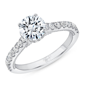 Uneek 14K Round Diamond 4-Prong Engagement Ring
