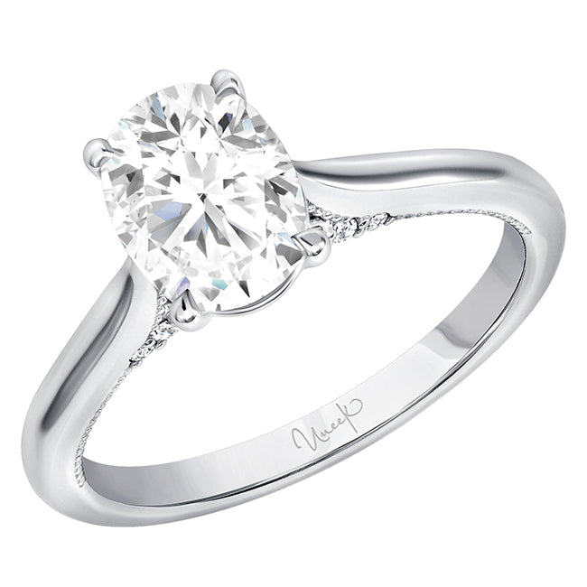 Uneek 14K Oval Diamond Solitaire Engagement Ring
