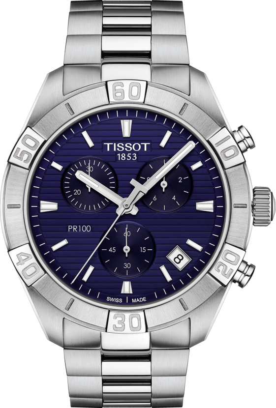 Tissot PR 100 Sport Quartz Chronograph (Blue Dial / 44mm)