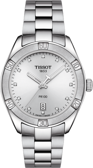Tissot PR 100 Sport Chic Quartz (Silver Diamond Dial / 36mm)