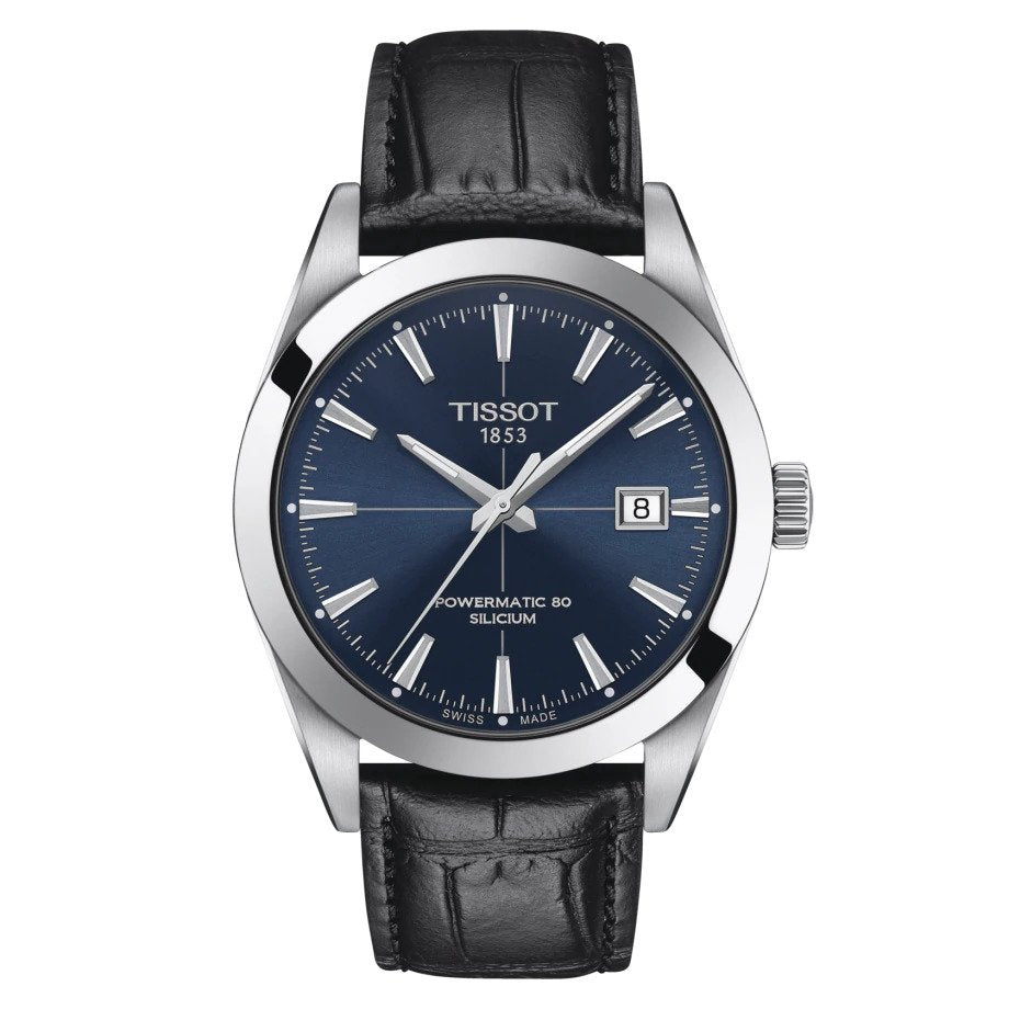 Tissot Gentleman Powermatic 80 Silicium Blue Dial 40mm Black