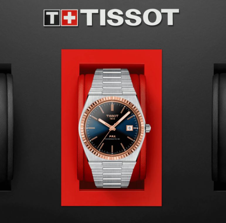 Tissot PRX Powermatic 80 18K Gold Bezel (Blue Dial / 40mm)