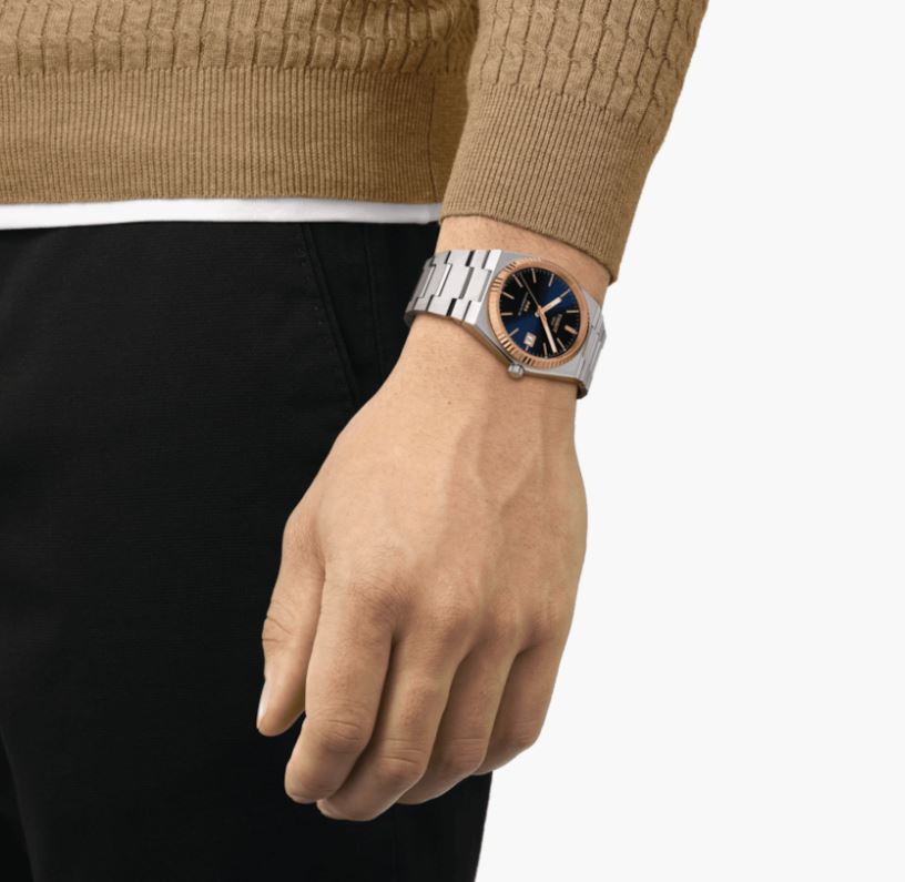 Tissot PRX Powermatic 80 18K Gold Bezel (Blue Dial / 40mm)