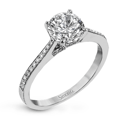 Simon G 18K Round Diamond Engagement Ring
