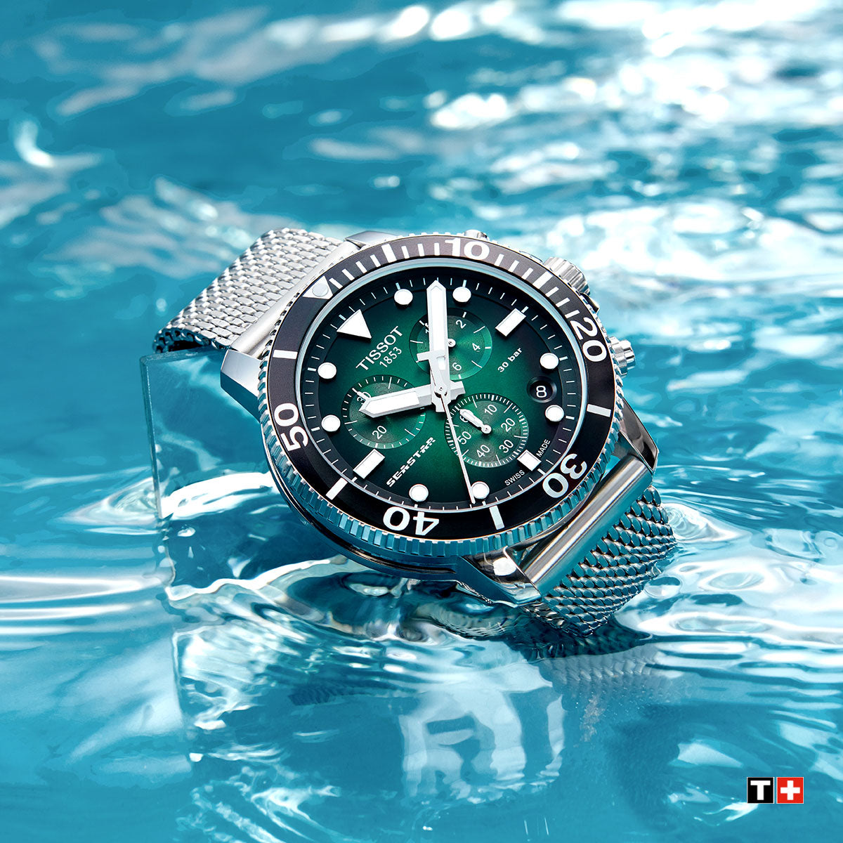 Tissot Seastar 1000 Chronograph Quartz Green Dial 45.5mm