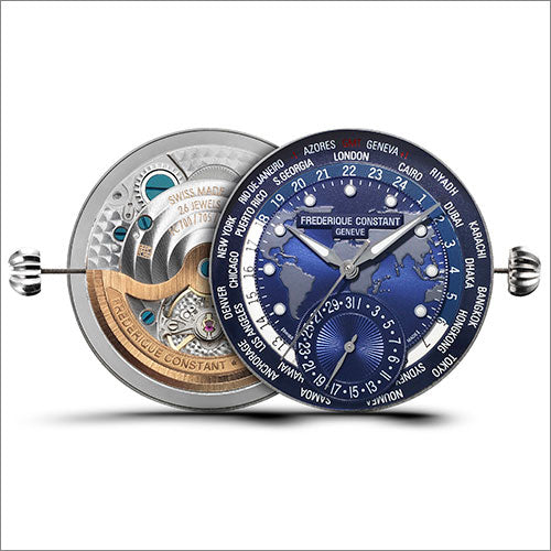Frederique Constant Classic Worldtimer Manufacture Automatic (Blue Dial / 42mm)