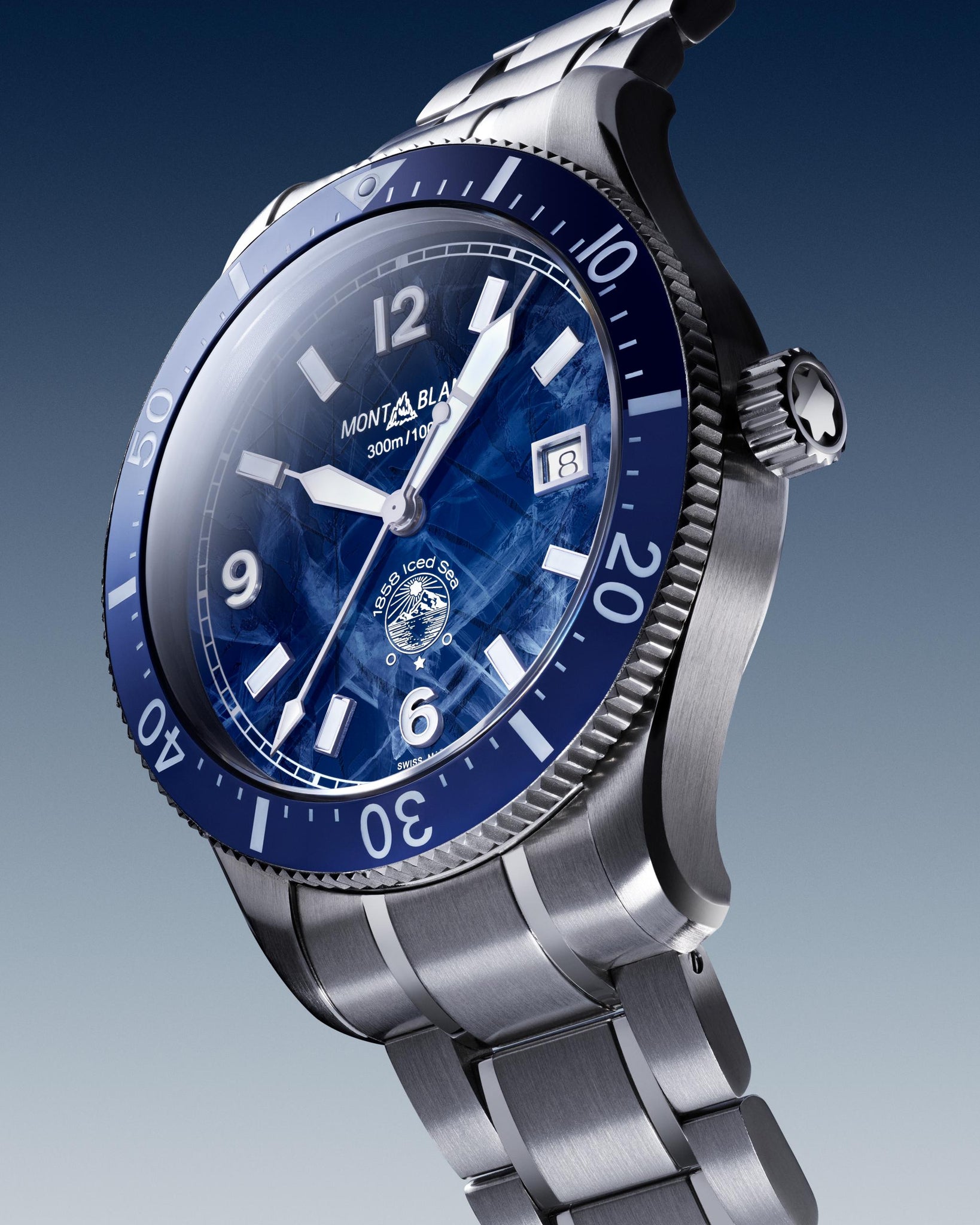 Montblanc 1858 Iced Sea Automatic Date (Blue Dial / 41mm)