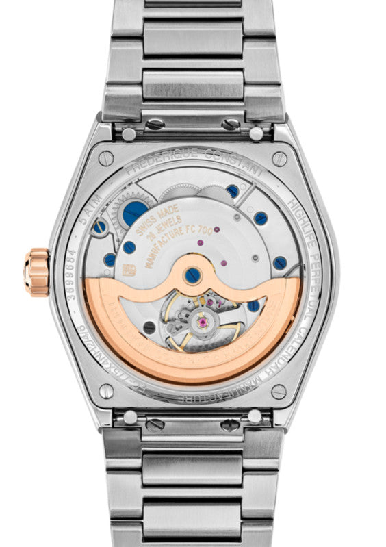 Frederique Constant Highlife Perpetual Calendar Manufacture Automatic (Silver Dial / 41mm / Rose Gold Two-Tone)