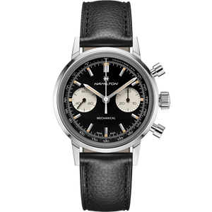 Black dial chronograph watch discount