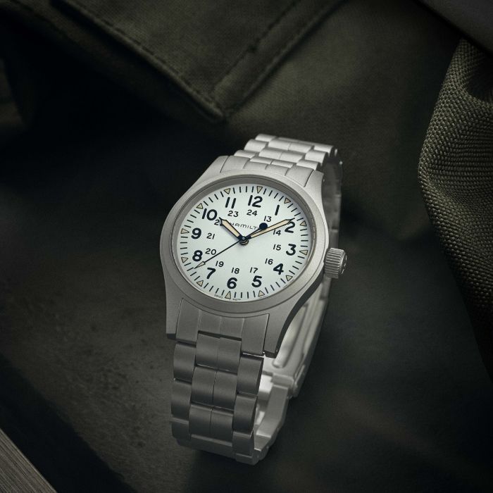 Hamilton khaki white clearance dial