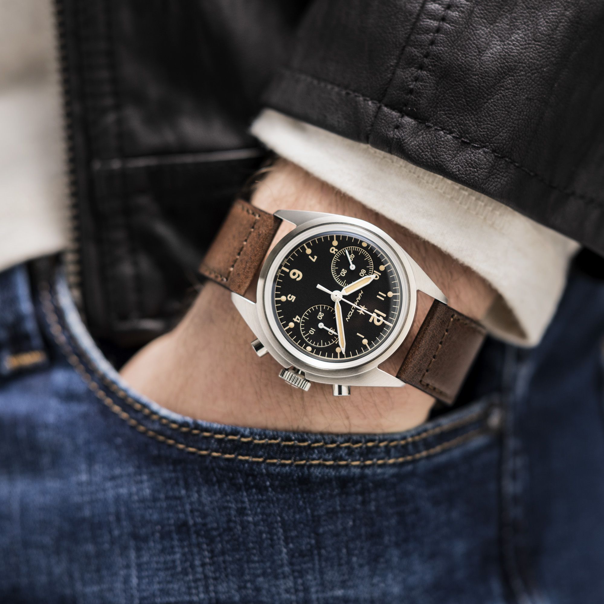 Hamilton Khaki Pilot Aviation Pioneer Mechanical Chronograph 