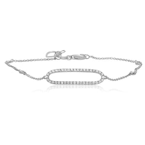 Hemsleys Collection 14K Diamond Open Oval Station Bracelet